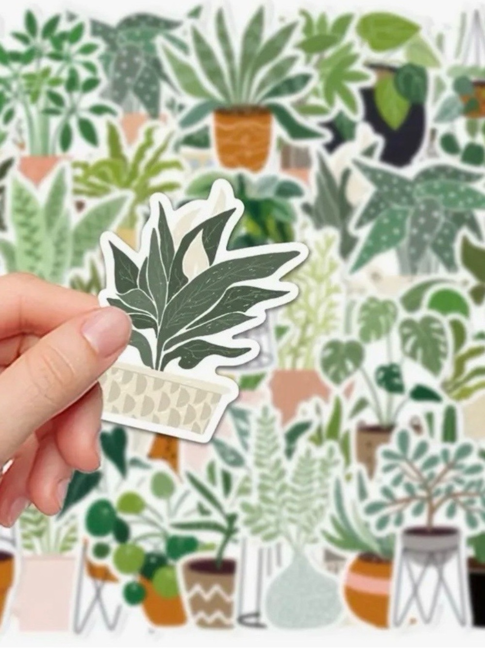 44 Potted Green Plants Stickers Cactus Succulents - Picture 3 of 10